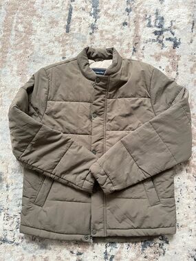 Abercrombie & Fitch Men's Quilted Puffer Jacket in Taupe